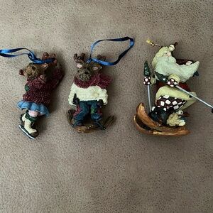 For sale all three Boyd’s Bear ornaments for one price.